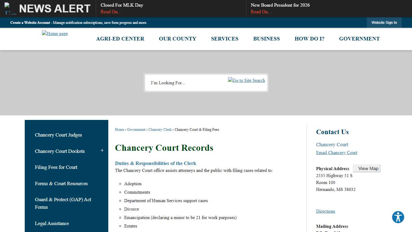 Chancery Court Records | DeSoto County, MS - Official Website