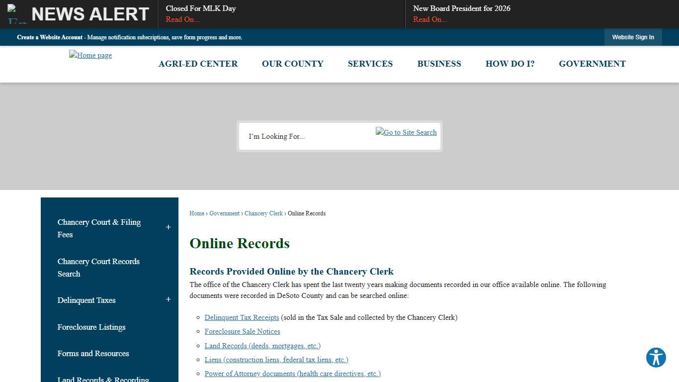 Online Records | DeSoto County, MS - Official Website